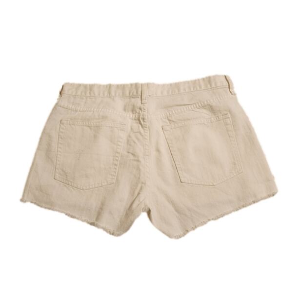 J crew raw hem slightly distressed white denim Jean shorts size 31 12 - Picture 2 of 10